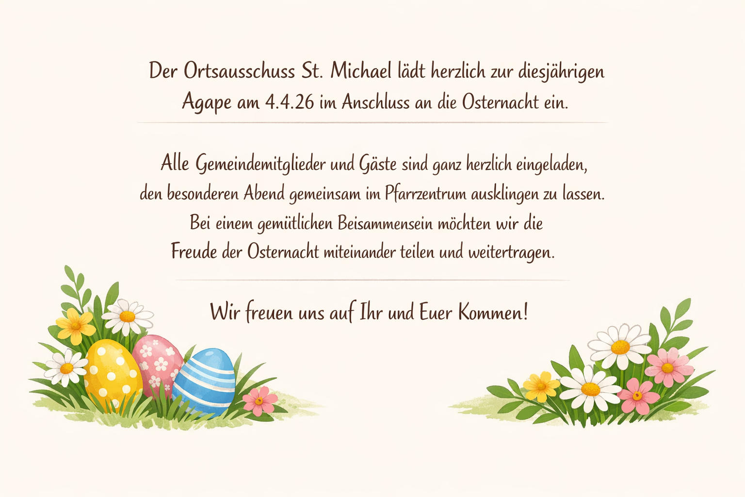 Ostern-Agape St. Michael